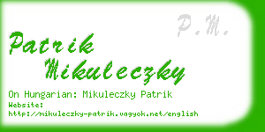 patrik mikuleczky business card